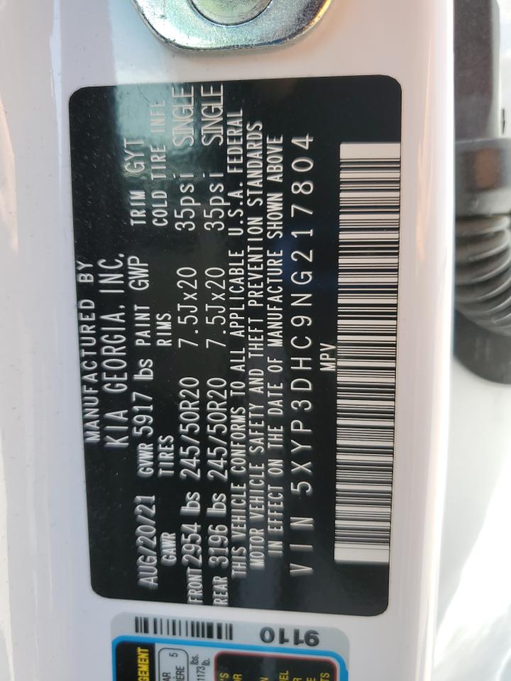 2022 Kia Telluride Ex VIN: 5XYP3DHC9NG217804 Lot: 67404855