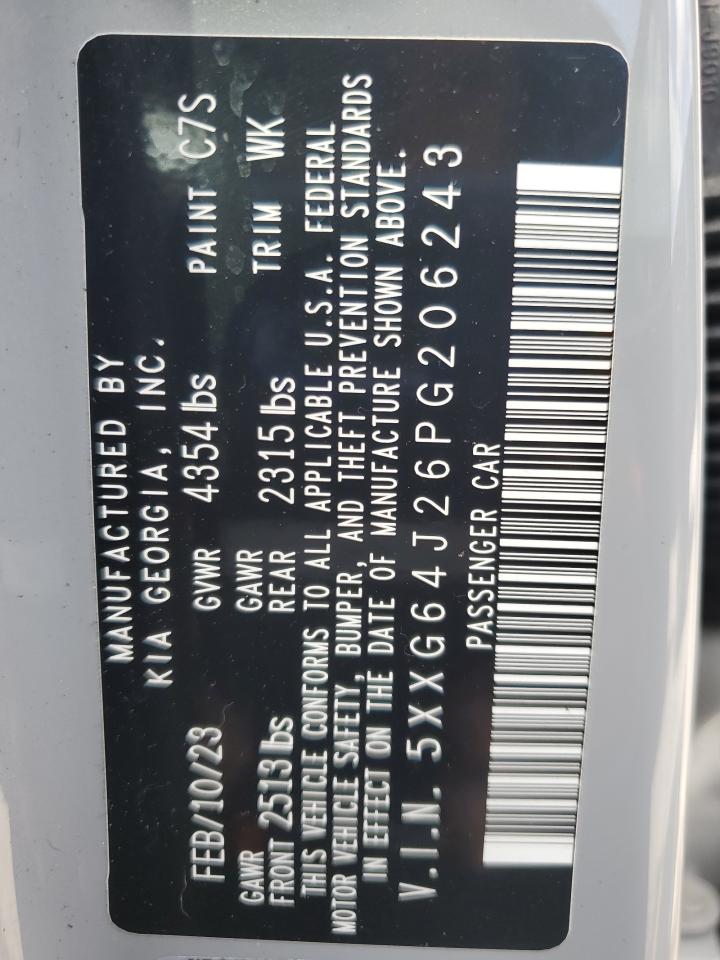 2023 Kia K5 Gt Line VIN: 5XXG64J26PG206243 Lot: 69989035