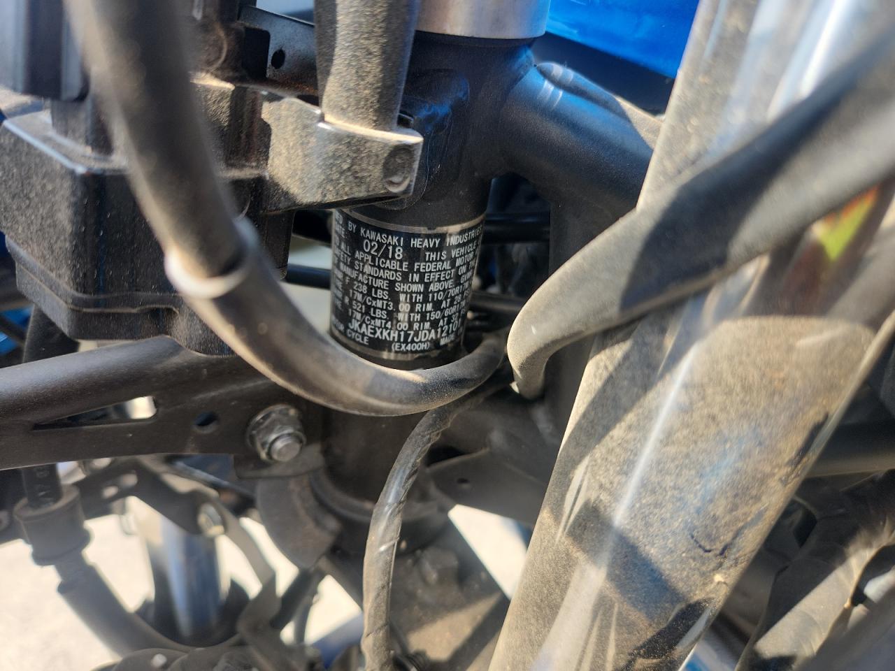 2018 Kawasaki Ex400 VIN: JKAEXKH17JDA12101 Lot: 67950695