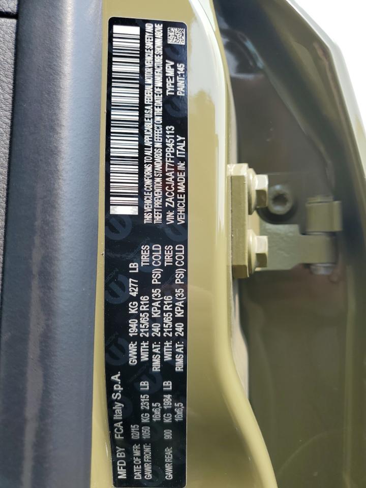 2015 Jeep Renegade Sport VIN: ZACCJAAT7FPB45113 Lot: 66926665