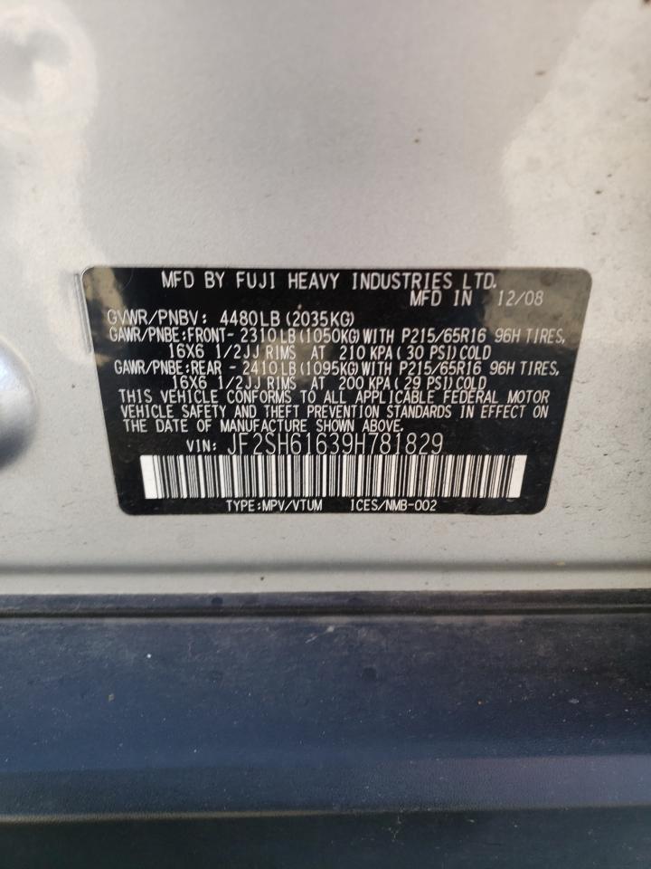 2009 Subaru Forester 2.5X VIN: JF2SH61639H781829 Lot: 71107425