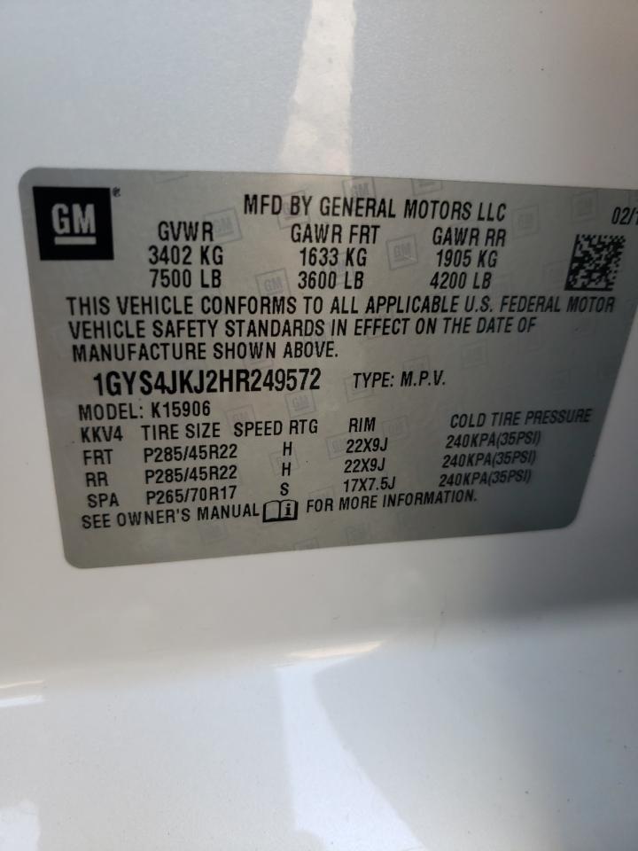 2017 Cadillac Escalade Esv Premium Luxury VIN: 1GYS4JKJ2HR249572 Lot: 67258055