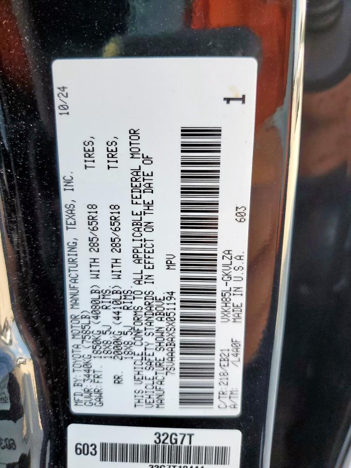 2025 Toyota Sequoia Sr5 VIN: 7SVAAABAXSX051194 Lot: 68188365