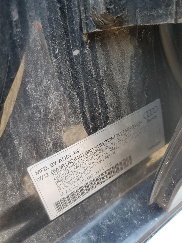 2013 Audi S4 Prestige VIN: WAUKGAFL0DA094115 Lot: 68814115