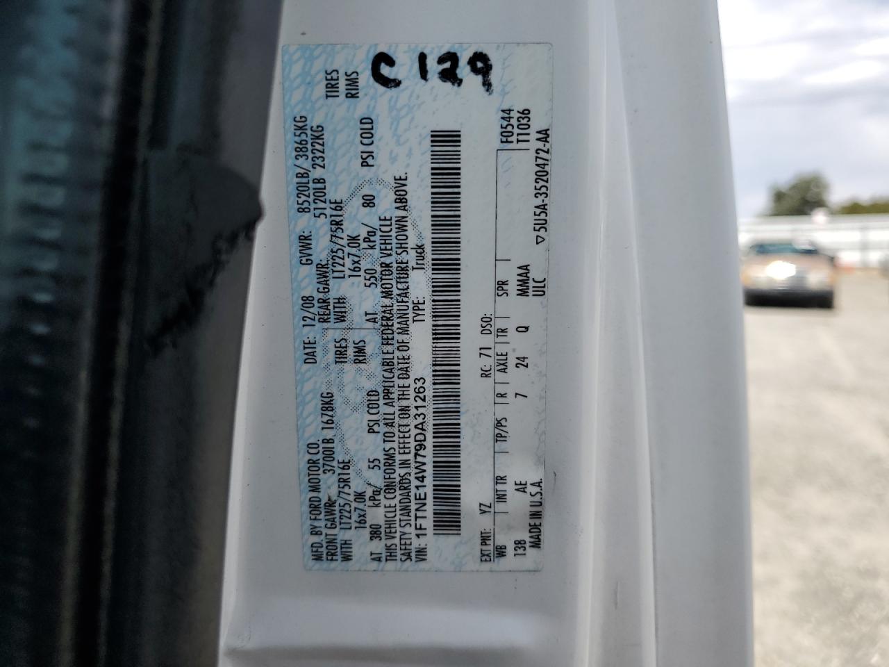 2009 Ford Econoline E150 Van VIN: 1FTNE14W79DA31263 Lot: 70584435