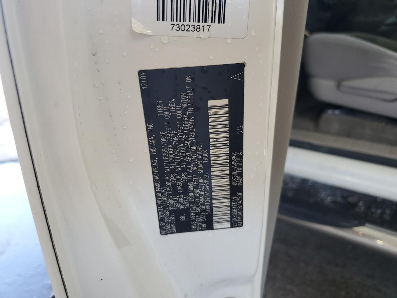 2005 Toyota Tundra Access Cab Sr5 VIN: 5TBRT34145S461556 Lot: 70511365