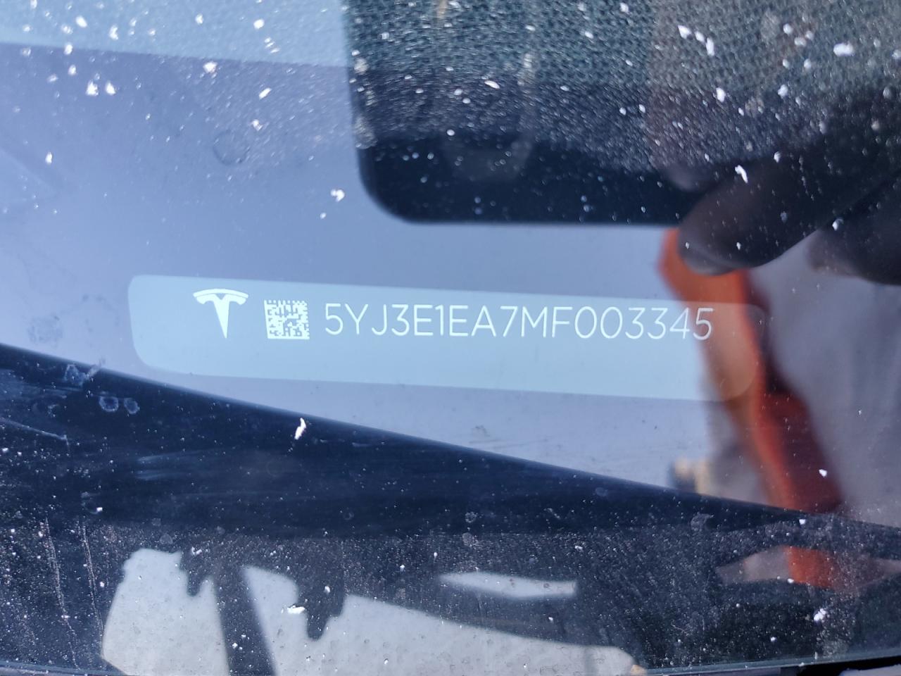 2021 Tesla Model 3 VIN: 5YJ3E1EA7MF003345 Lot: 69271115