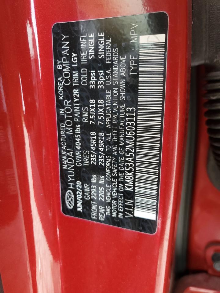 2021 Hyundai Kona Ultimate VIN: KM8K53A52MU603113 Lot: 70690665