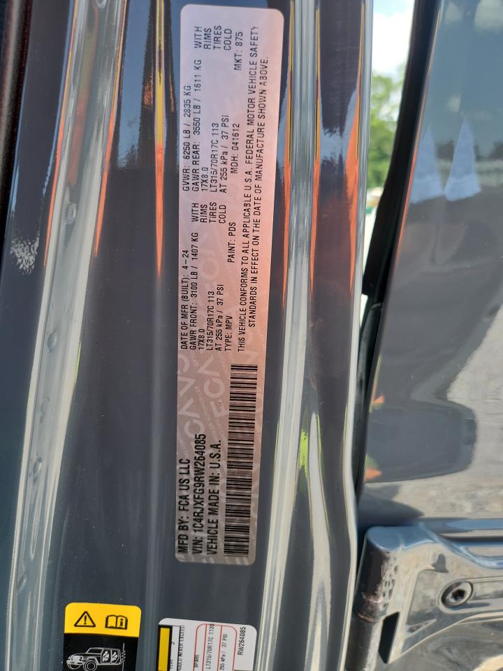 2024 Jeep Wrangler Rubicon VIN: 1C4RJXFG9RW264085 Lot: 68654565