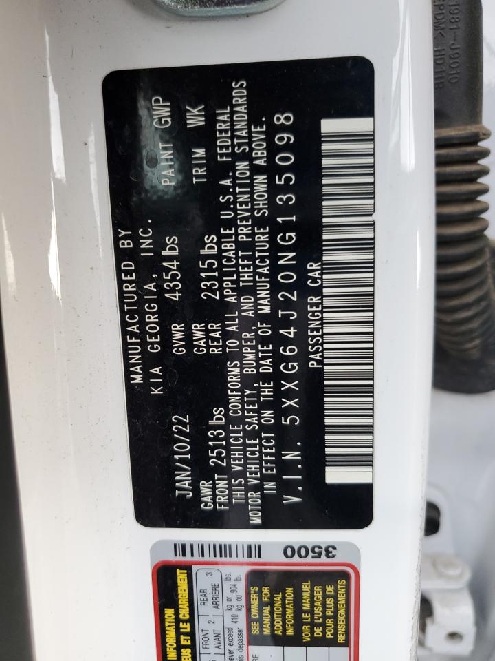 2022 Kia K5 Gt Line VIN: 5XXG64J20NG135098 Lot: 67547505