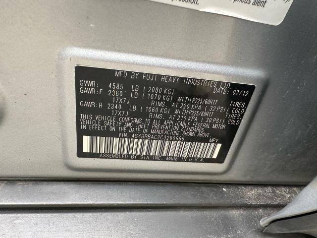 2012 SUBARU OUTBACK 2.5I  