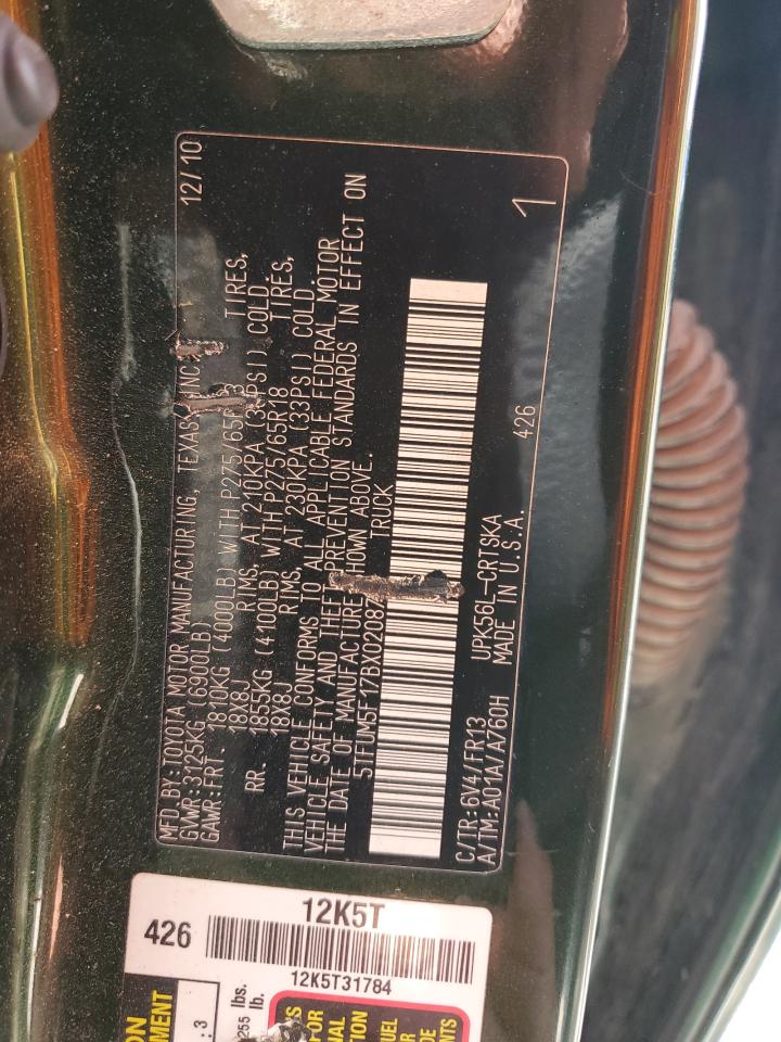 2011 Toyota Tundra Double Cab Sr5 VIN: 5TFUM5F17BX020873 Lot: 67797085