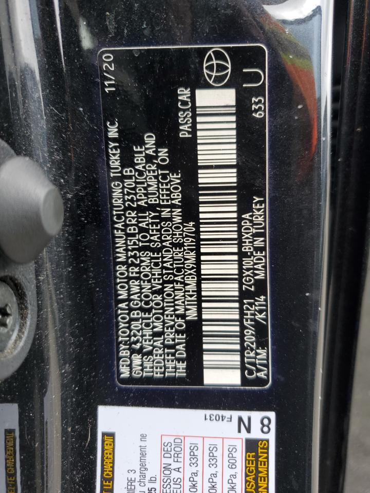 2021 Toyota C-Hr Xle VIN: NMTKHMBX9MR119704 Lot: 68831455