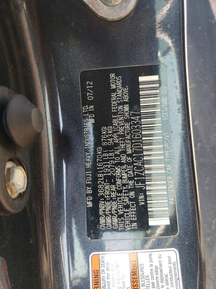 2013 Subaru Brz 2.0 Limited VIN: JF1ZCAC17D1603347 Lot: 67190015