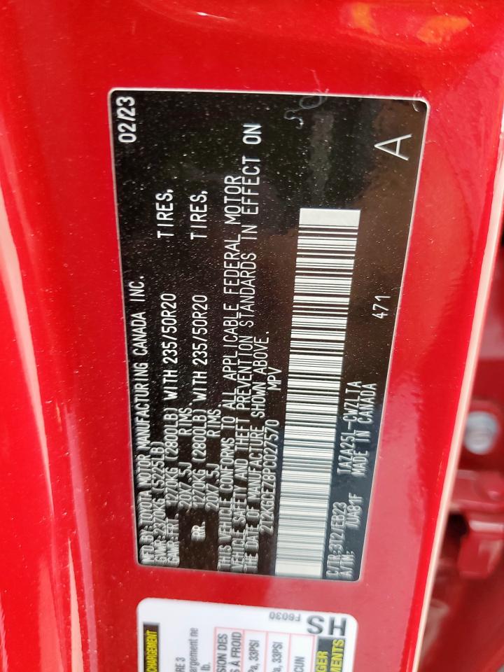 2023 Lexus Nx 350 VIN: 2T2KGCEZ8PC027570 Lot: 70371425