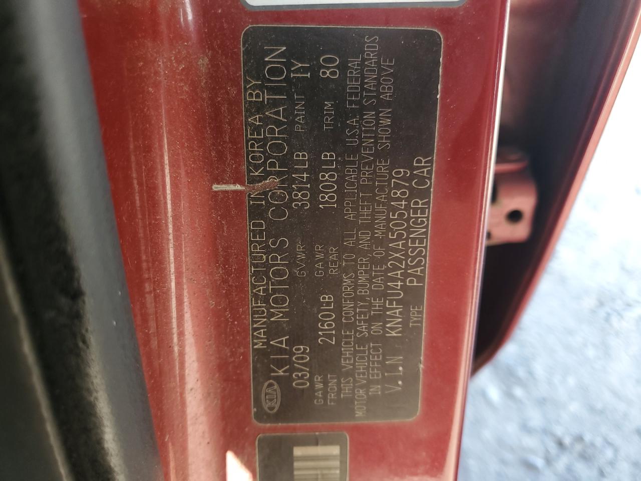 2010 Kia Forte Ex VIN: KNAFU4A2XA5054879 Lot: 69311445