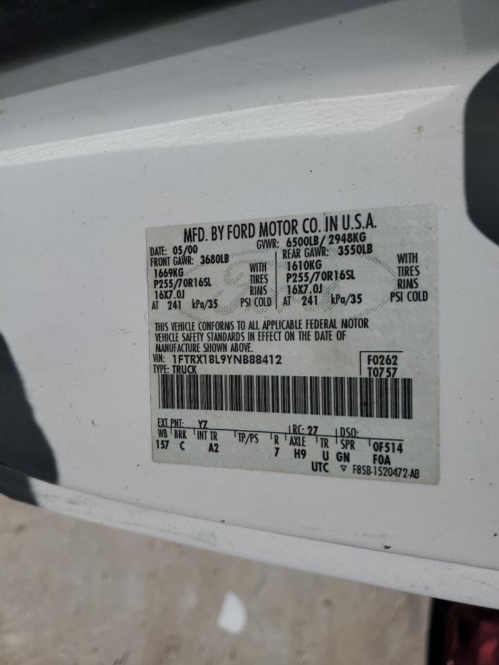 2000 Ford F150 VIN: 1FTRX18L9YNB88412 Lot: 69318865