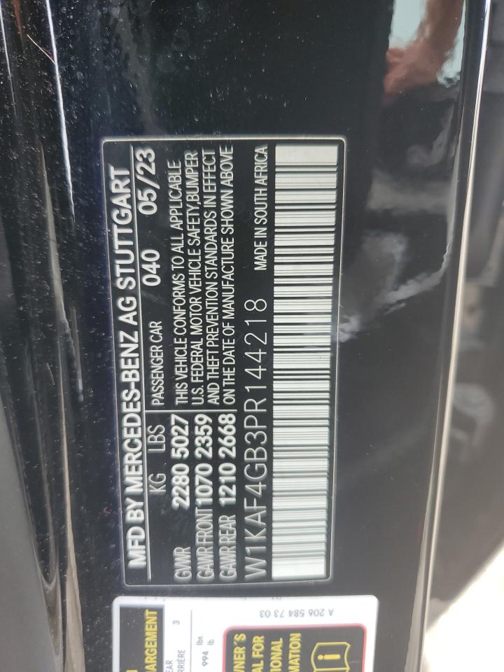 2023 Mercedes-Benz C 300 VIN: W1KAF4GB3PR144218 Lot: 67360605