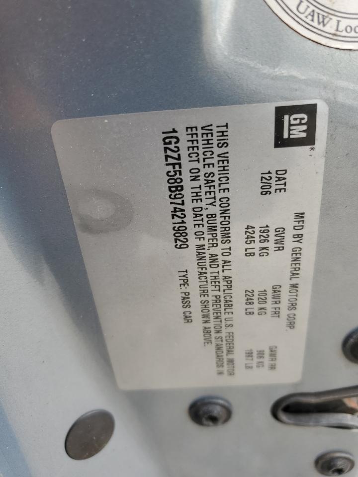 2007 Pontiac G6 Value Leader VIN: 1G2ZF58B974219829 Lot: 69655185
