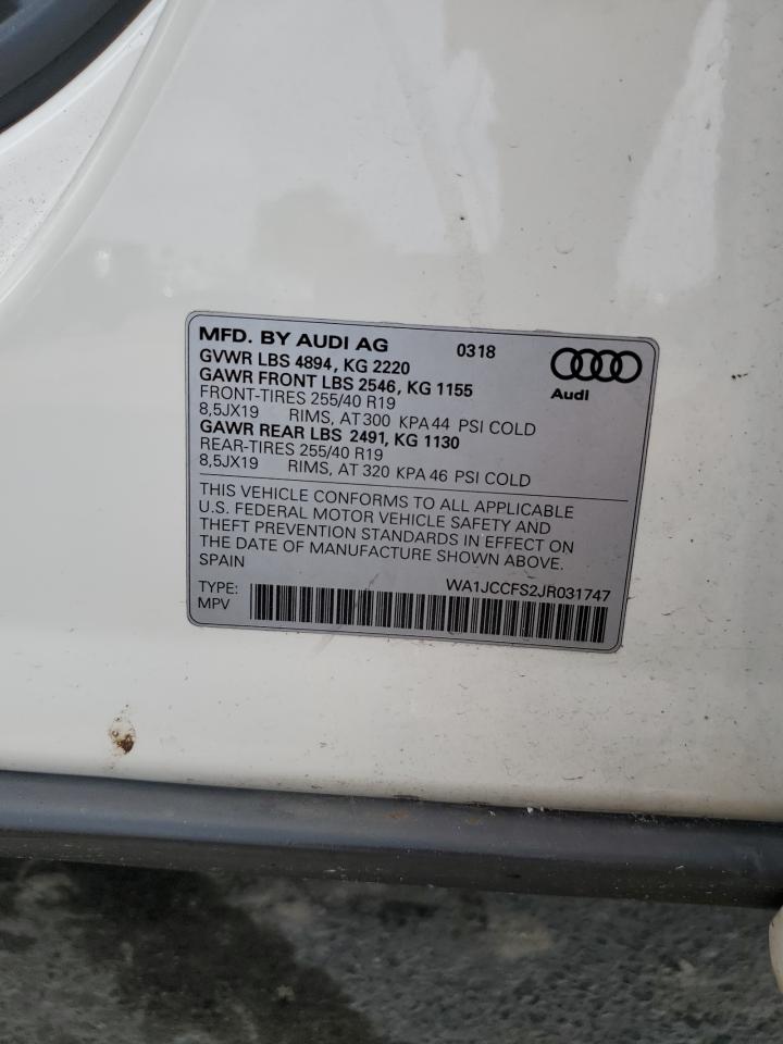 2018 Audi Q3 Premium Plus VIN: WA1JCCFS2JR031747 Lot: 67951005