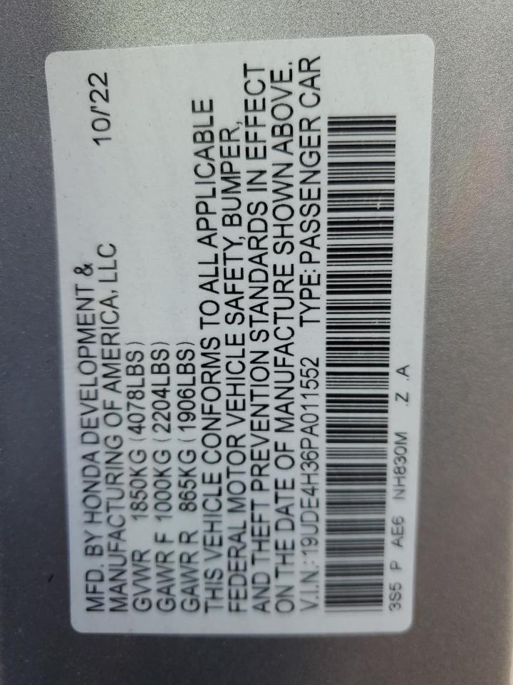 2023 Acura Integra A-Spec VIN: 19UDE4H36PA011552 Lot: 70524655