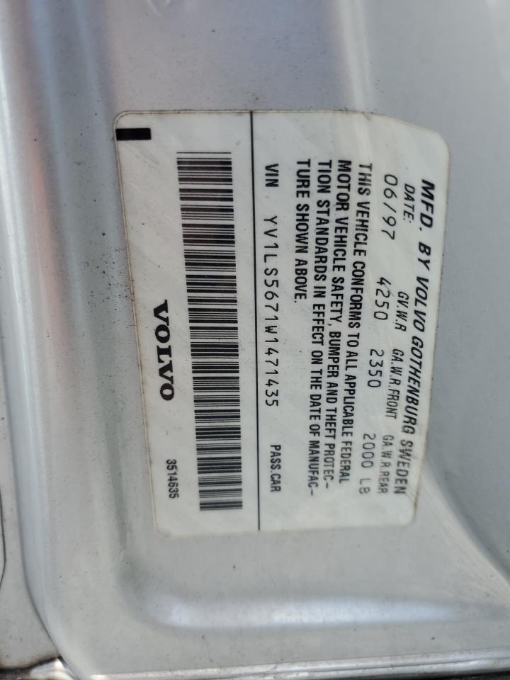 1998 Volvo S70 Glt VIN: YV1LS5671W1471435 Lot: 67412245