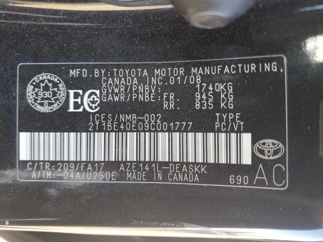 2009 TOYOTA COROLLA XRS  