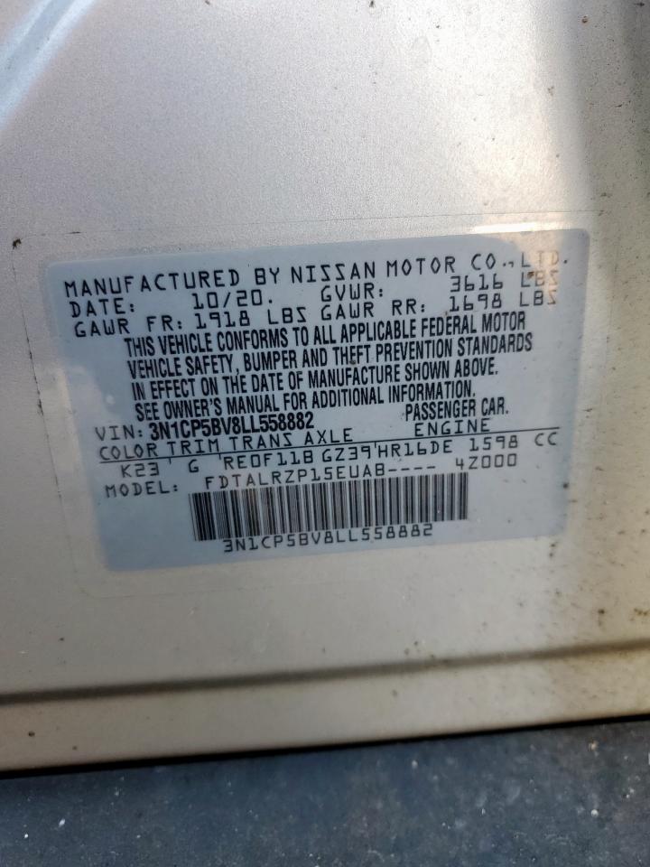 2020 Nissan Kicks S VIN: 3N1CP5BV8LL558882 Lot: 68311455