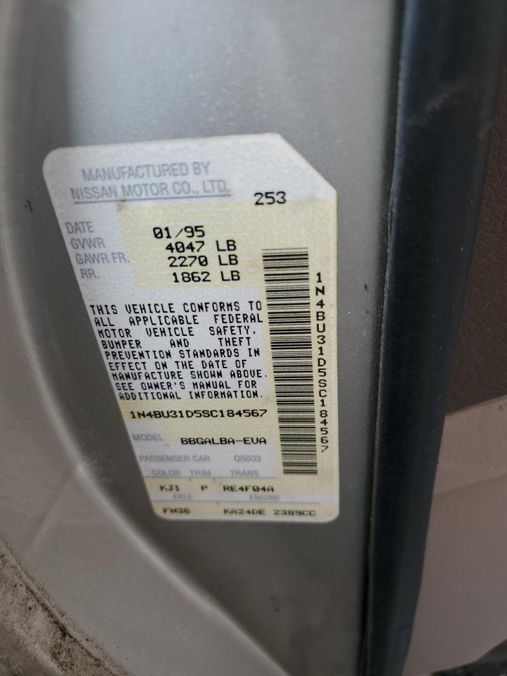 1995 Nissan Altima Xe VIN: 1N4BU31D5SC184567 Lot: 69697455