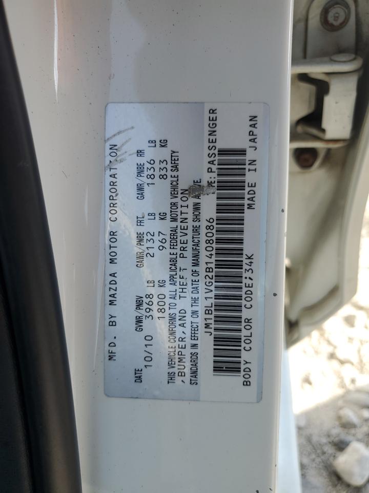2011 Mazda 3 I VIN: JM1BL1VG2B1408086 Lot: 68023035