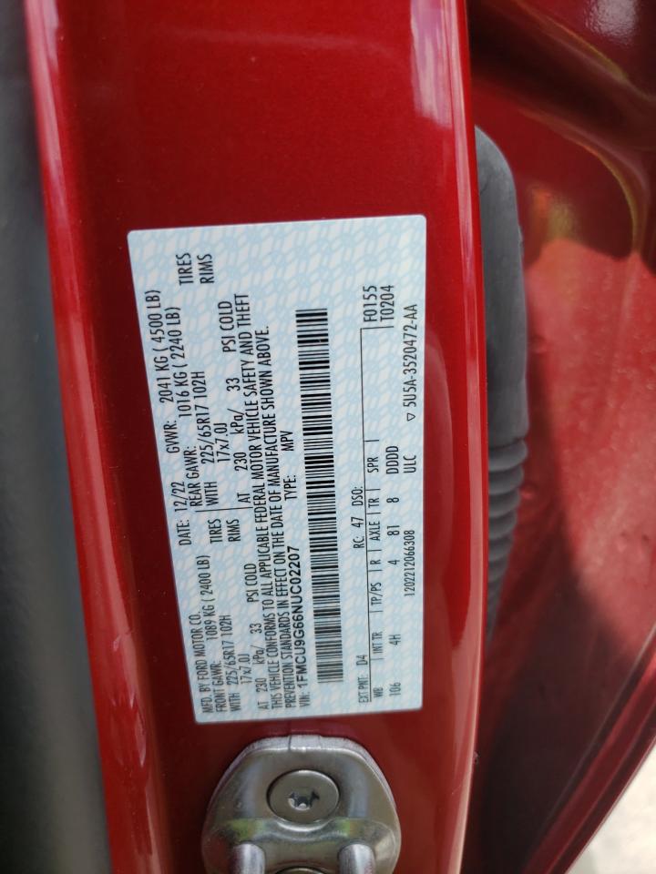 2022 Ford Escape Se VIN: 1FMCU9G66NUC02207 Lot: 70258195