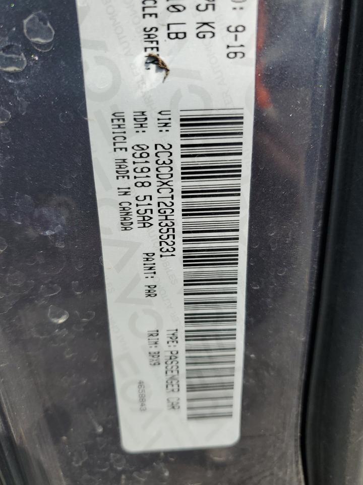 2016 Dodge Charger R/T VIN: 2C3CDXCT2GH355231 Lot: 69930515