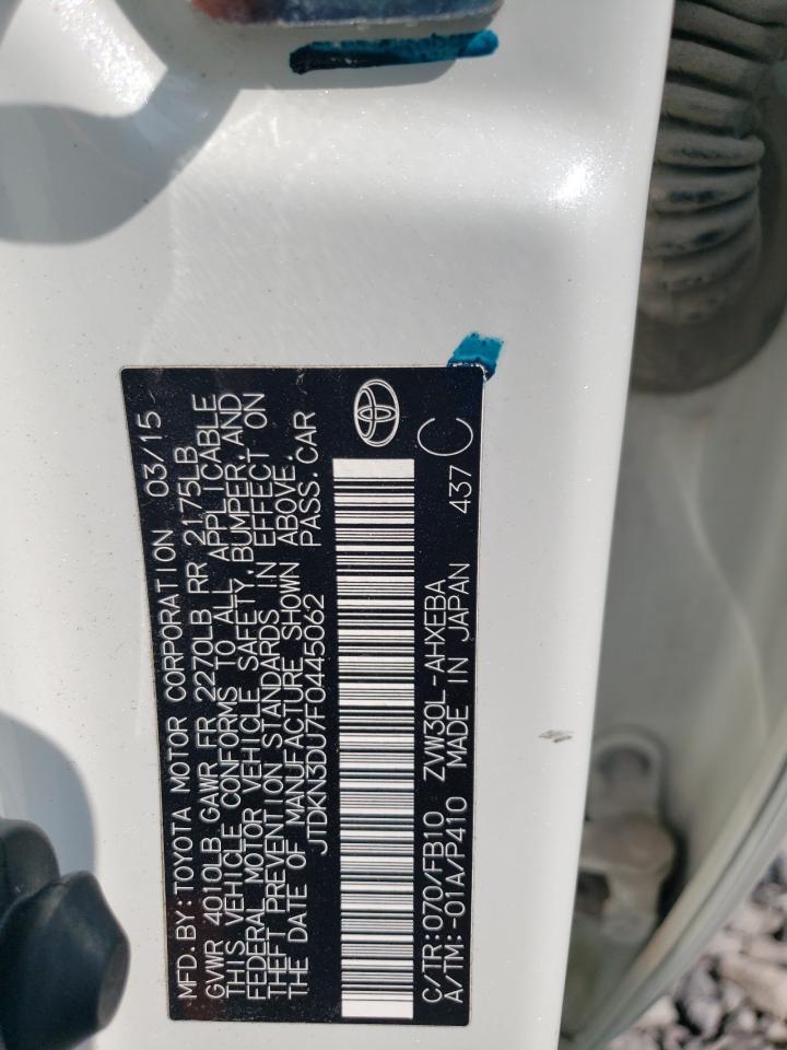 2015 Toyota Prius VIN: JTDKN3DU7F0445062 Lot: 68655095