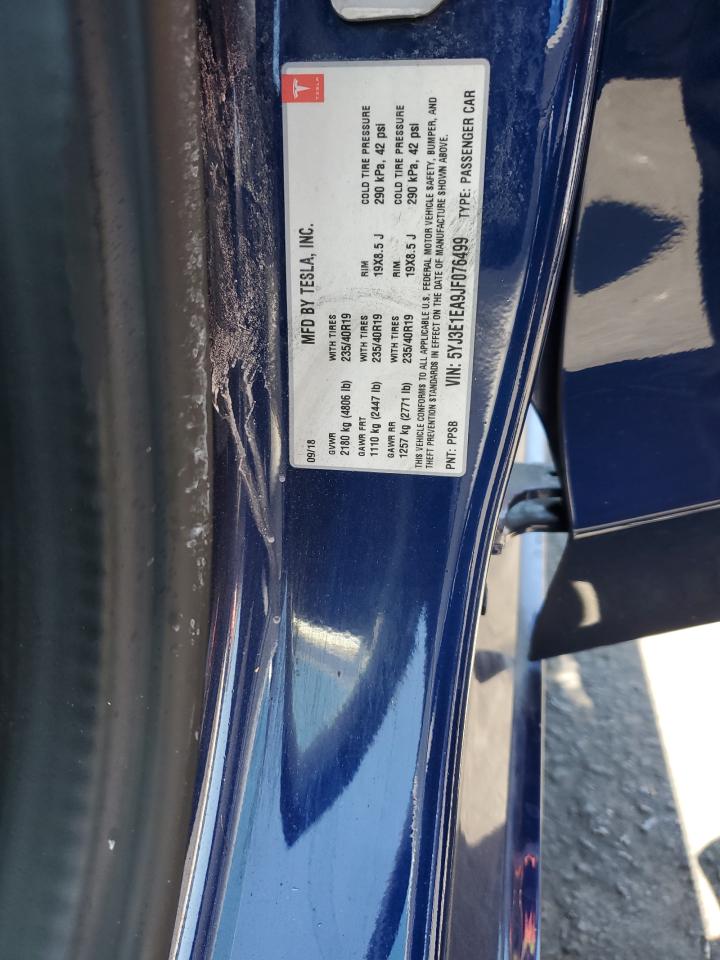 2018 Tesla Model 3 VIN: 5YJ3E1EA9JF076499 Lot: 67473745