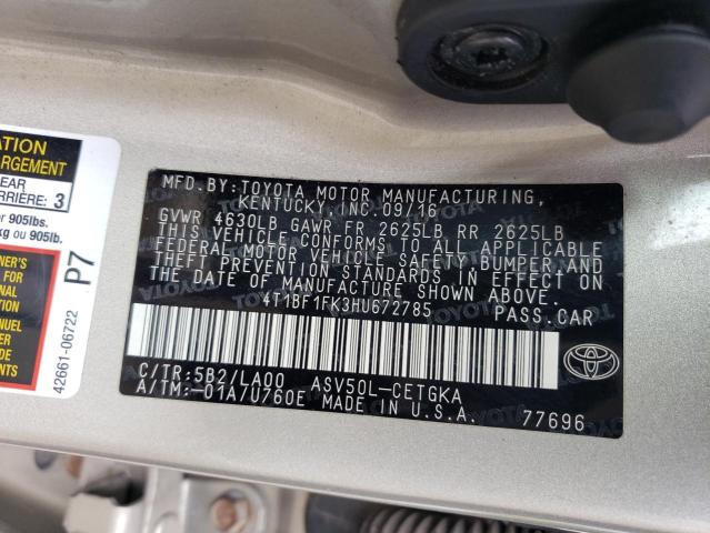 2017 TOYOTA CAMRY LE  