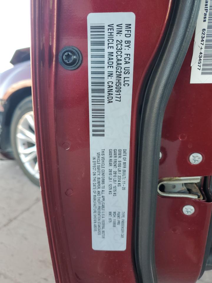 2021 Chrysler 300 Touring VIN: 2C3CCAAG2MH509177 Lot: 67565685