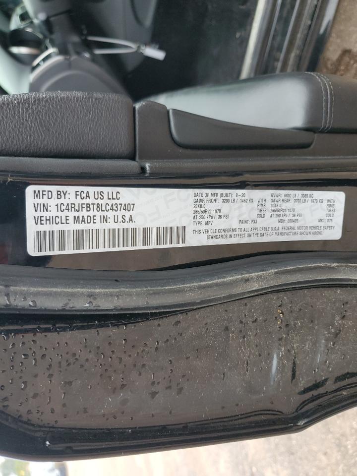 2020 Jeep Grand Cherokee Limited VIN: 1C4RJFBT8LC437407 Lot: 71066215