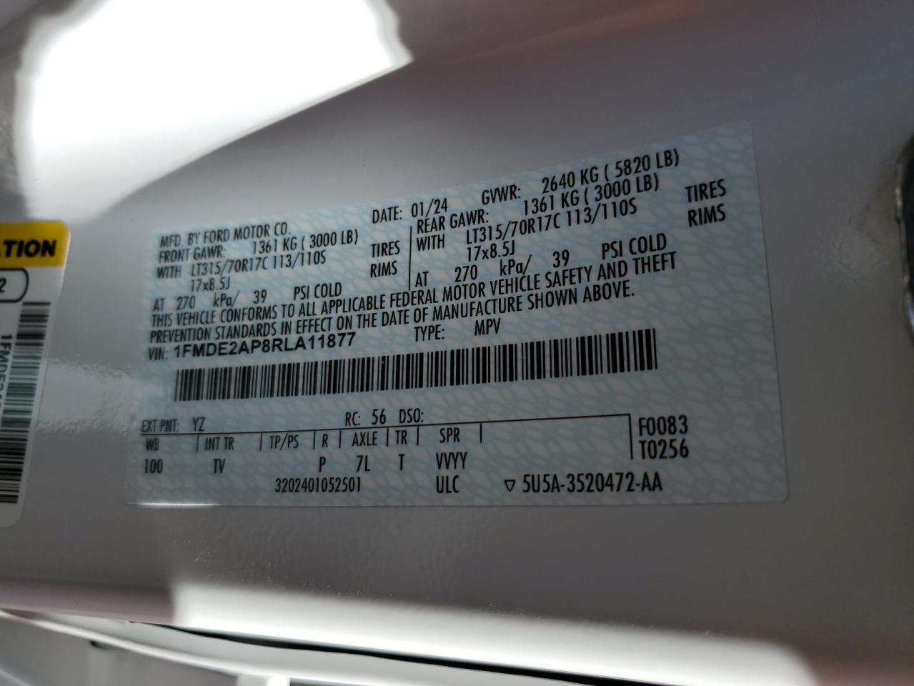 2024 Ford Bronco Wildtrak VIN: 1FMDE2AP8RLA11877 Lot: 69613915
