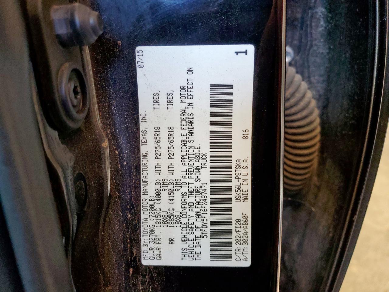 2015 Toyota Tundra Crewmax Sr5 VIN: 5TFDY5F16FX487471 Lot: 70667795