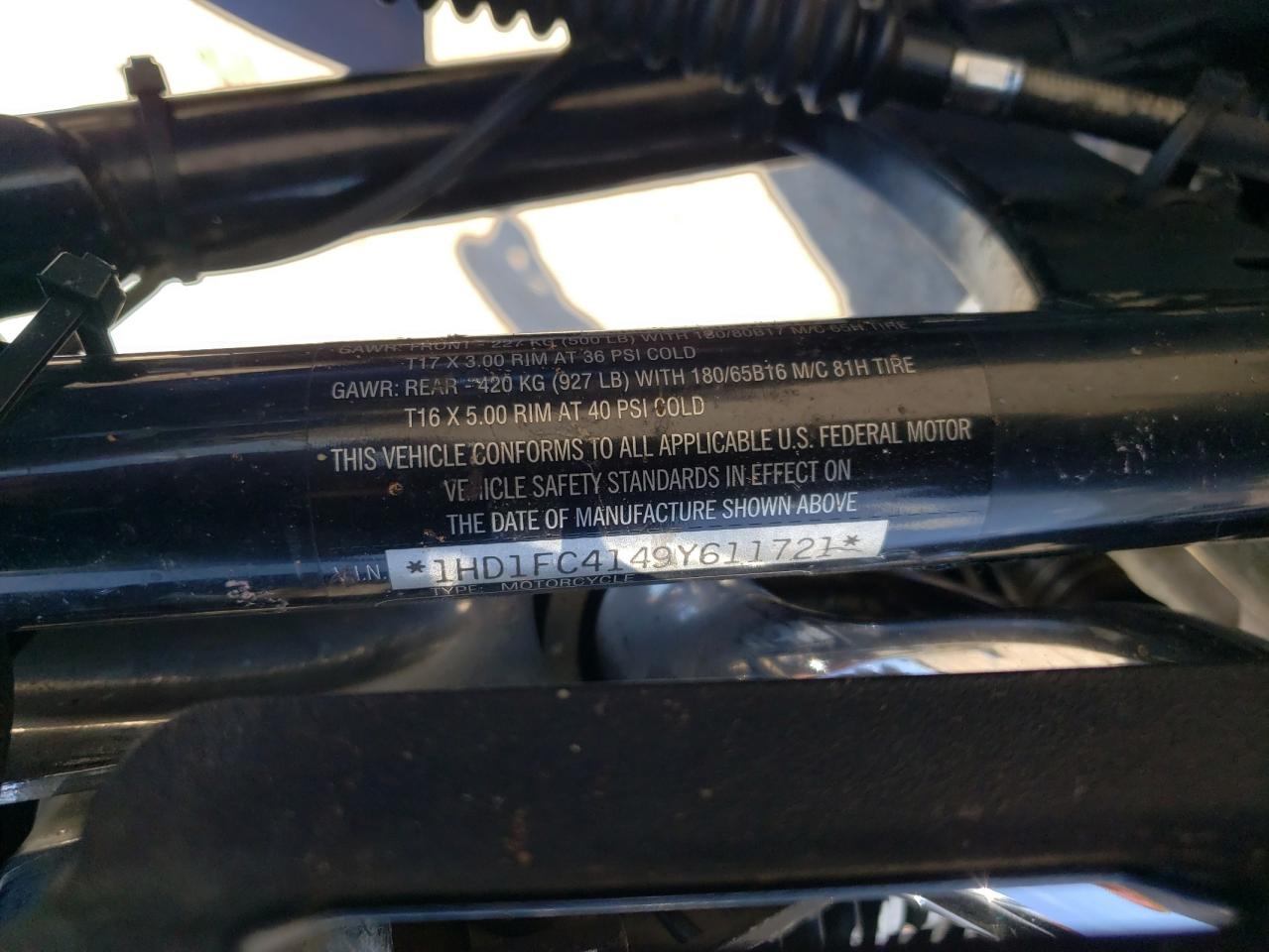 2009 Harley-Davidson Flhtcu VIN: 1HD1FC4149Y611721 Lot: 71066085