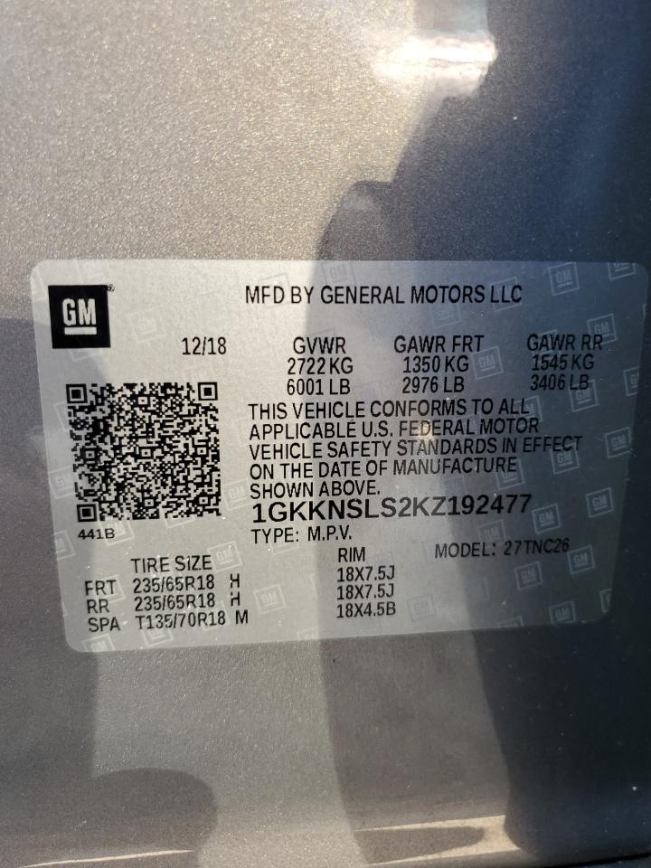 2019 GMC Acadia Sle VIN: 1GKKNSLS2KZ192477 Lot: 70177655