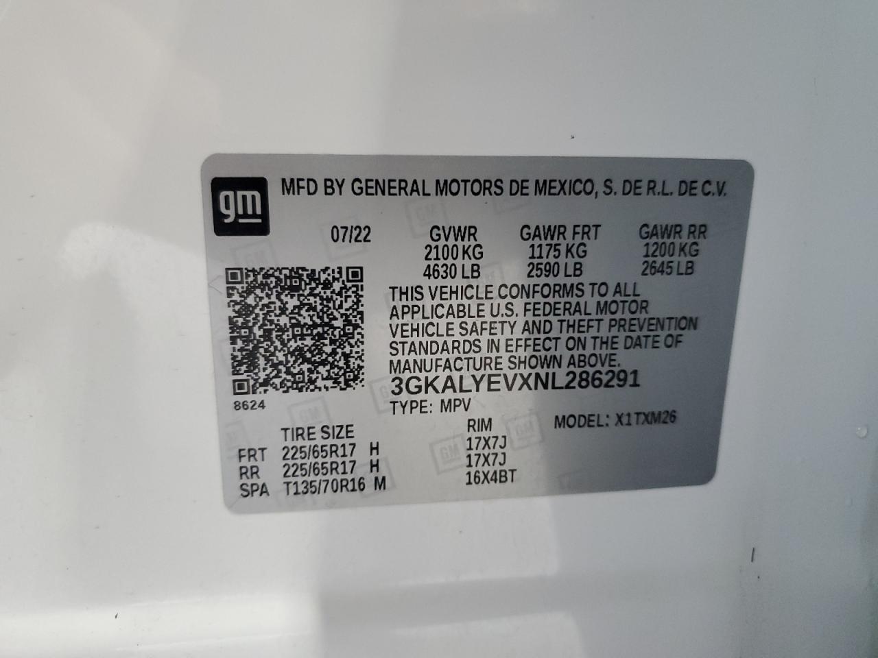 2022 GMC Terrain At4 VIN: 3GKALYEVXNL286291 Lot: 69634215