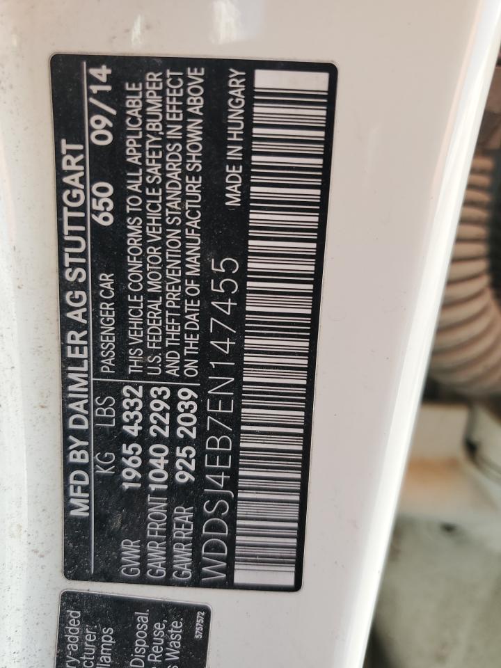 2014 Mercedes-Benz Cla 250 VIN: WDDSJ4EB7EN147455 Lot: 68783565