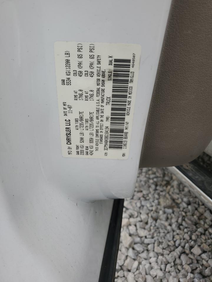 2008 Dodg Ram 3500 Lar VIN: 3D7MX48A38G164194 Lot: 68703875