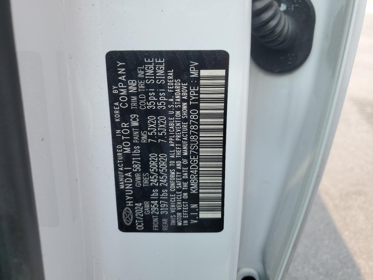 2025 Hyundai Palisade Sel Premium VIN: KM8R4DGE7SU878780 Lot: 67291465