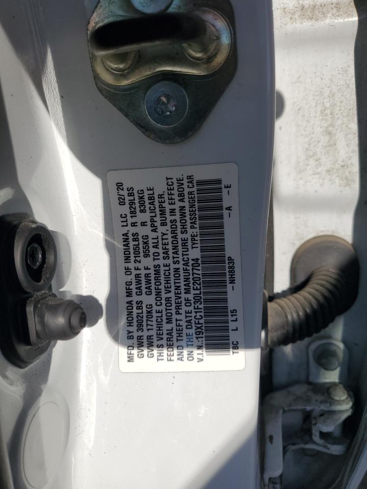 2020 Honda Civic Ex VIN: 19XFC1F30LE207704 Lot: 70291925