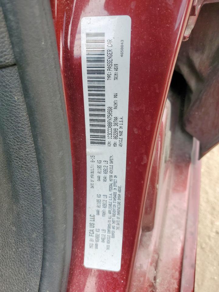 2015 Chrysler 200 Limited VIN: 1C3CCCAB8FN750560 Lot: 67466335