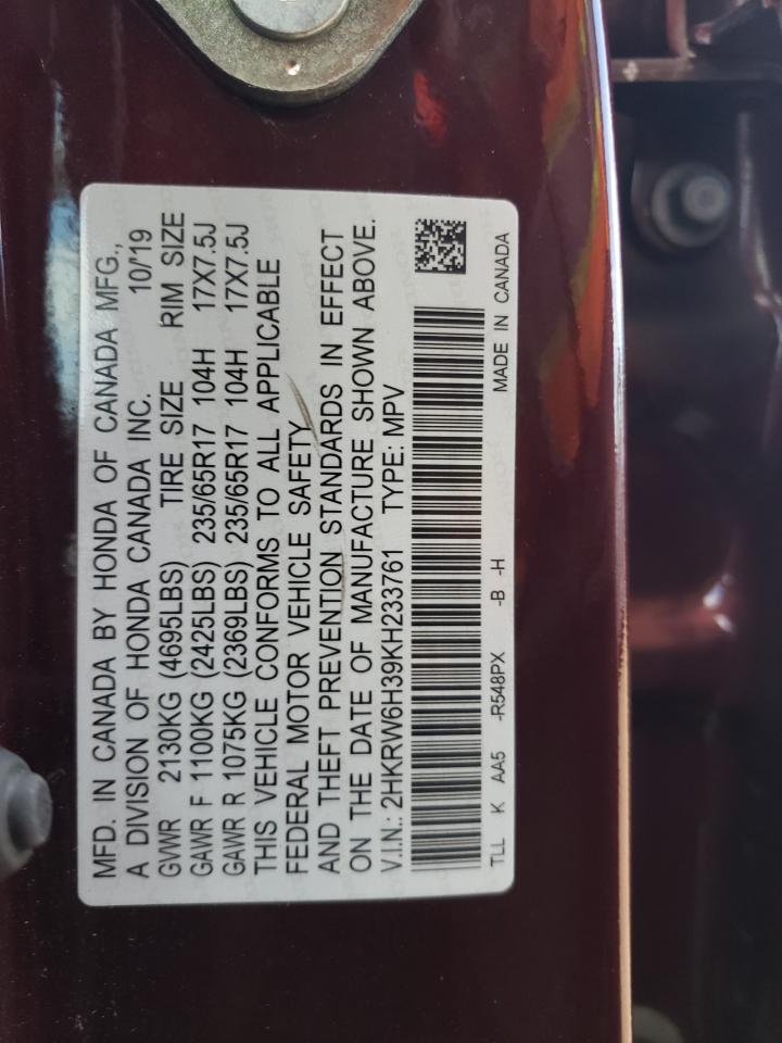 2019 Honda Cr-V Lx VIN: 2HKRW6H39KH233761 Lot: 70636085