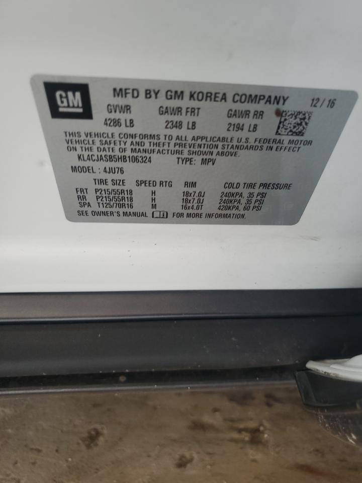 2017 Buick Encore Preferred VIN: KL4CJASB5HB106324 Lot: 68439755