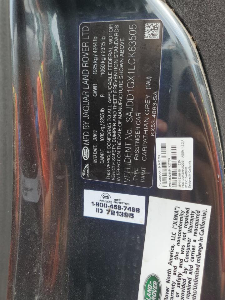 2020 Jaguar F-Type VIN: SAJDD1GX1LCK63505 Lot: 70703845